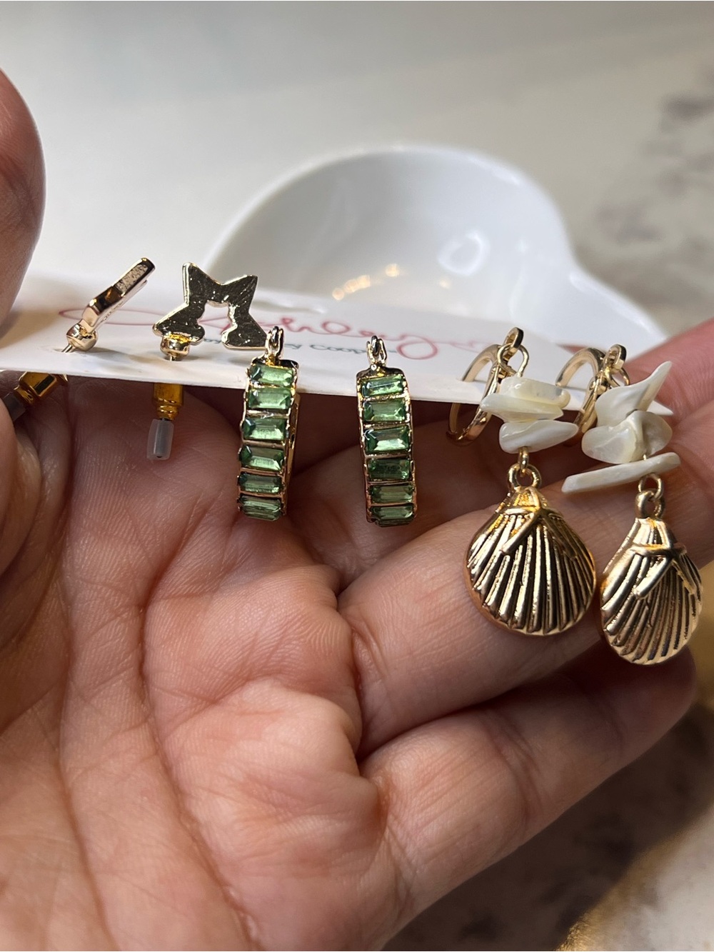 Ashley Cooper NWT Gold Tone 3-Pair Earrings Set - Picture 3 of 4